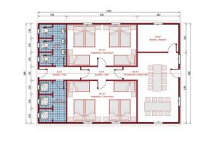 113 m2 Dormitory Plan