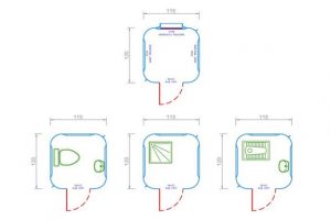 115x120 -Fiberglass Security & Shower & WC