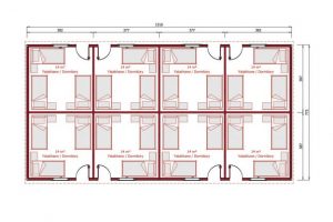 117 m2 Dormitory Plan
