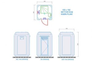 150X150 - Fiberglass Shower