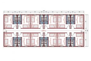 204 m2 Dormitory Plan