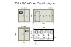 230 X 400 WC Container