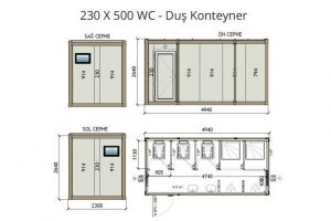 230 X 500 3 WC & 2 Shower