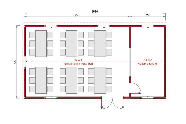 Prefabricted Refectory Buildings 53m2