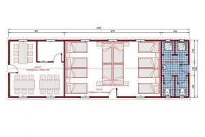 86 m2 Dormitory Plan