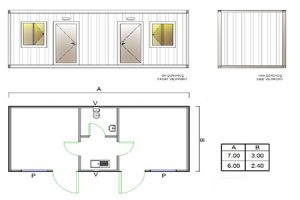 BGK 403 Classic Container, 2 Rooms & WC & Kitchen