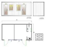BGK 501 Classic Container, 2 Rooms & WC & Kitche